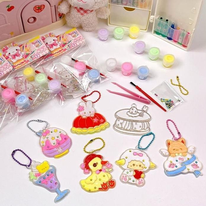 Jual DLC - DIY GANTUNGAN KUNCI MEWARNAI COLORING SET AKTIFITAS ANAK ...