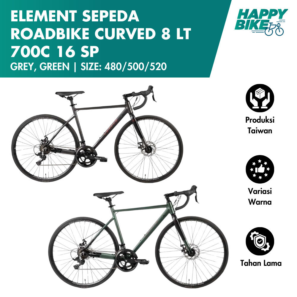 Jual ELEMENT SEPEDA ROADBIKE CURVED 8 LT 700C 16 SP | Shopee Indonesia