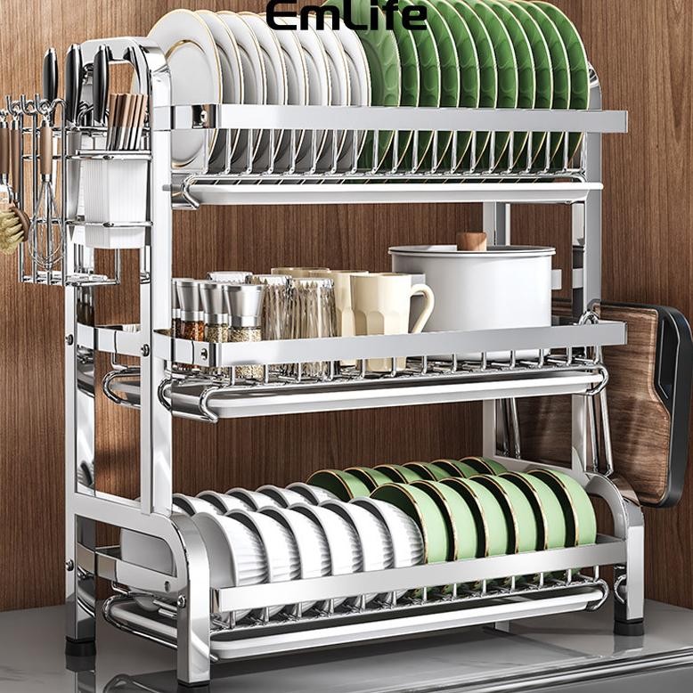 Jual Rak Piring Stainless Steel Rak Dapur Cuci Piring Wastafel Rak ...