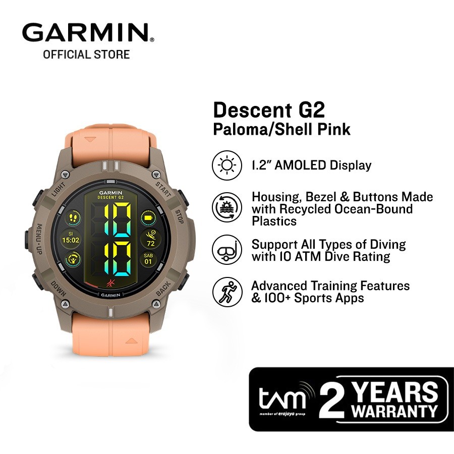 Jual Garmin Descent G2 - Paloma/Shell Pink | Shopee Indonesia