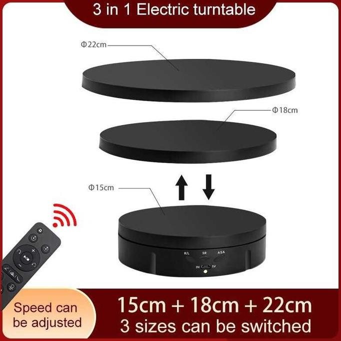 Jual Berkualitas Alas Putar Produk 3 in 1 Fotografi Rotating Stand ...