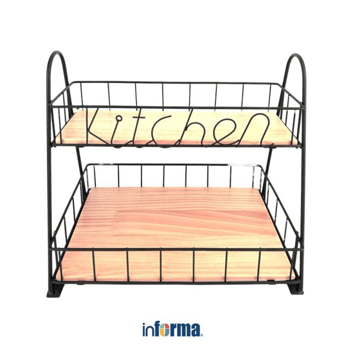 Jual Informa - Keranjang Dapur - Revy 2 Tier Kitchen Rack Brown ...