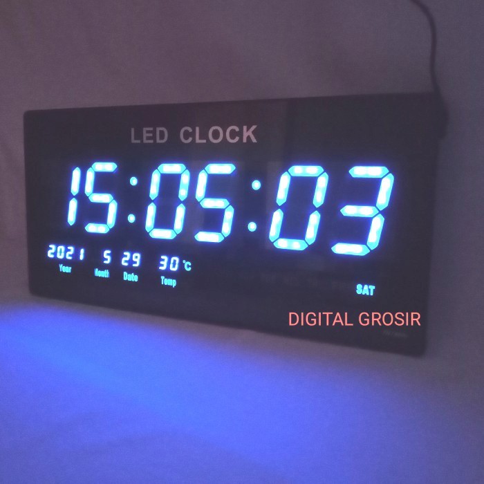 Jual Jam Digital Led Tnt 4800 Biru. Jam Dinding. | Shopee Indonesia