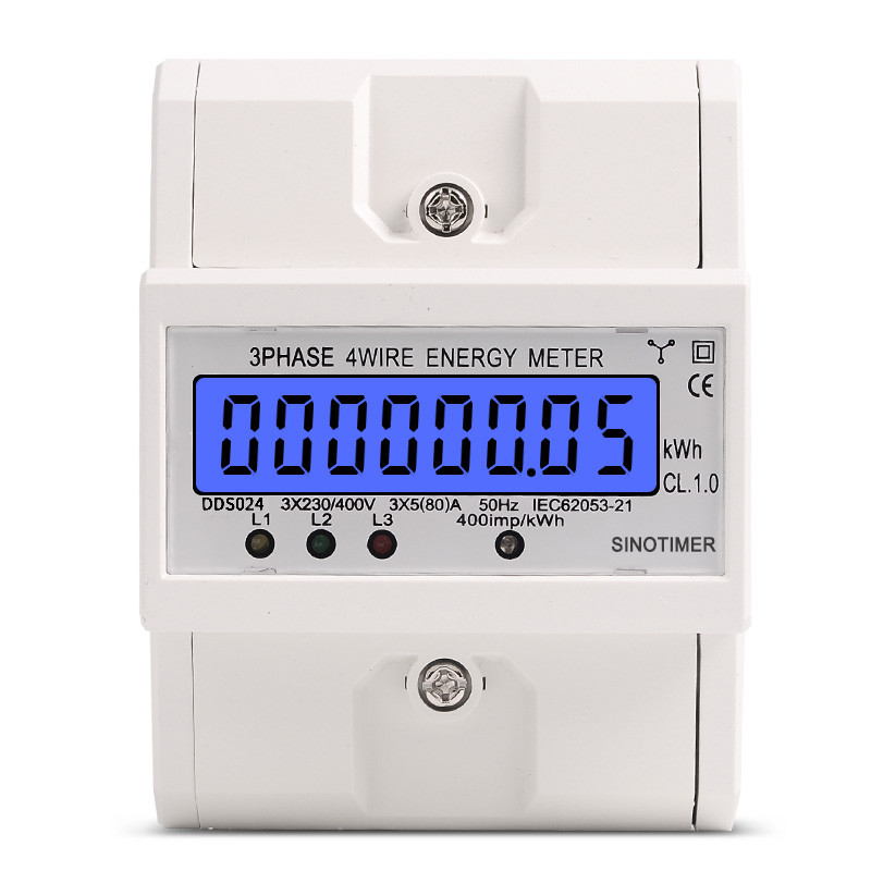 Jual New Din Rail 3 Phase 4 Wire Electronic Watt Power Consumption ...