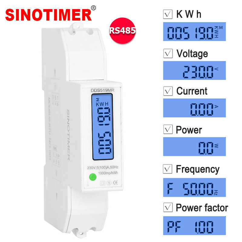 Jual Baru AC 220V 100A Single Phase DN Rail Digital Display Energy ...