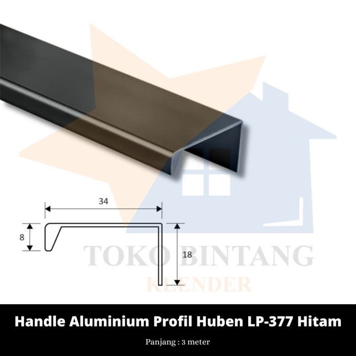 Jual Handle Aluminium Profil Huben LP-377 Hitam | Shopee Indonesia