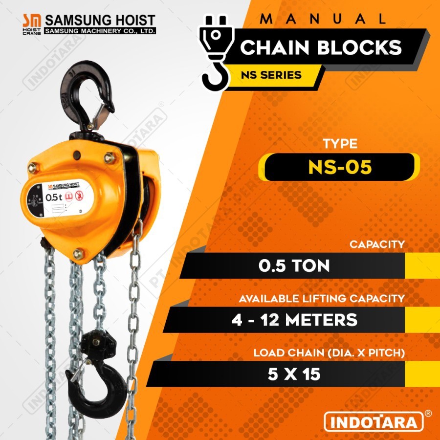 Jual Manual Chain Block Katrol Takel 500 Kg Samsung NS-05 | Shopee ...