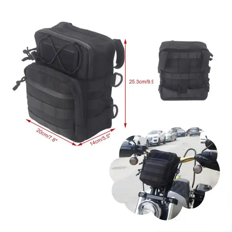 Motorcycle T-BAR Handlebar Bag, Fits Harley Davidson, Keeps your Essentials at you Fingertips, Cordura shell, Made In The USA!