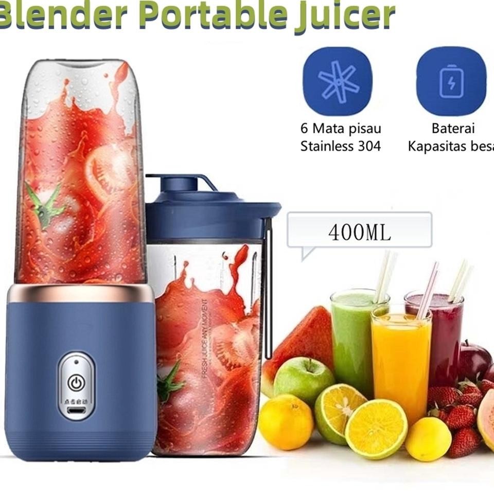 Jual Blender Portable Ni R 6 Mata 400Ml Blander Ju Buah Port Charger Ub ...