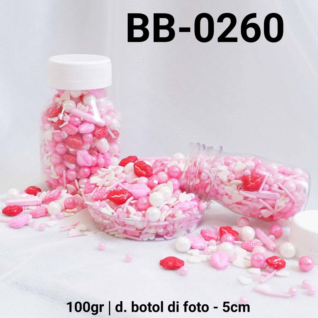 Jual BB-0260 Sprinkles sprinkle springkel 100gr bibir hati pink ...
