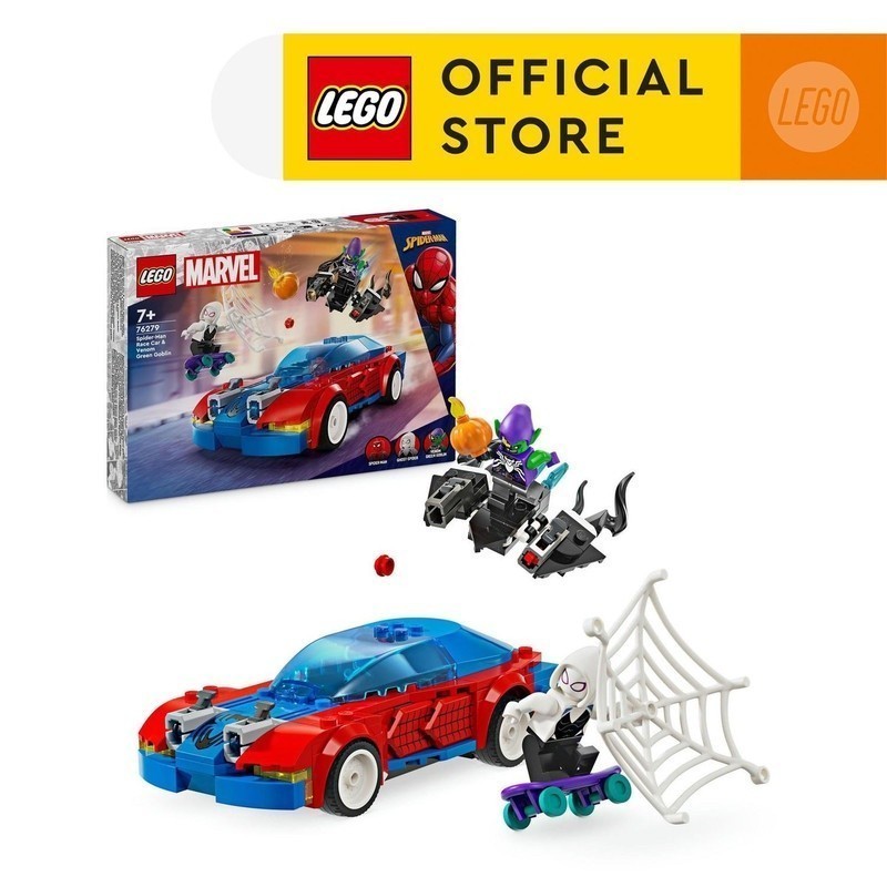 LEGO Super Heroes Marvel 76279 Spider-Man Race Car Venom Green Goblin  (227 Pieces) Super Heroes Toys (7 Tahun+)