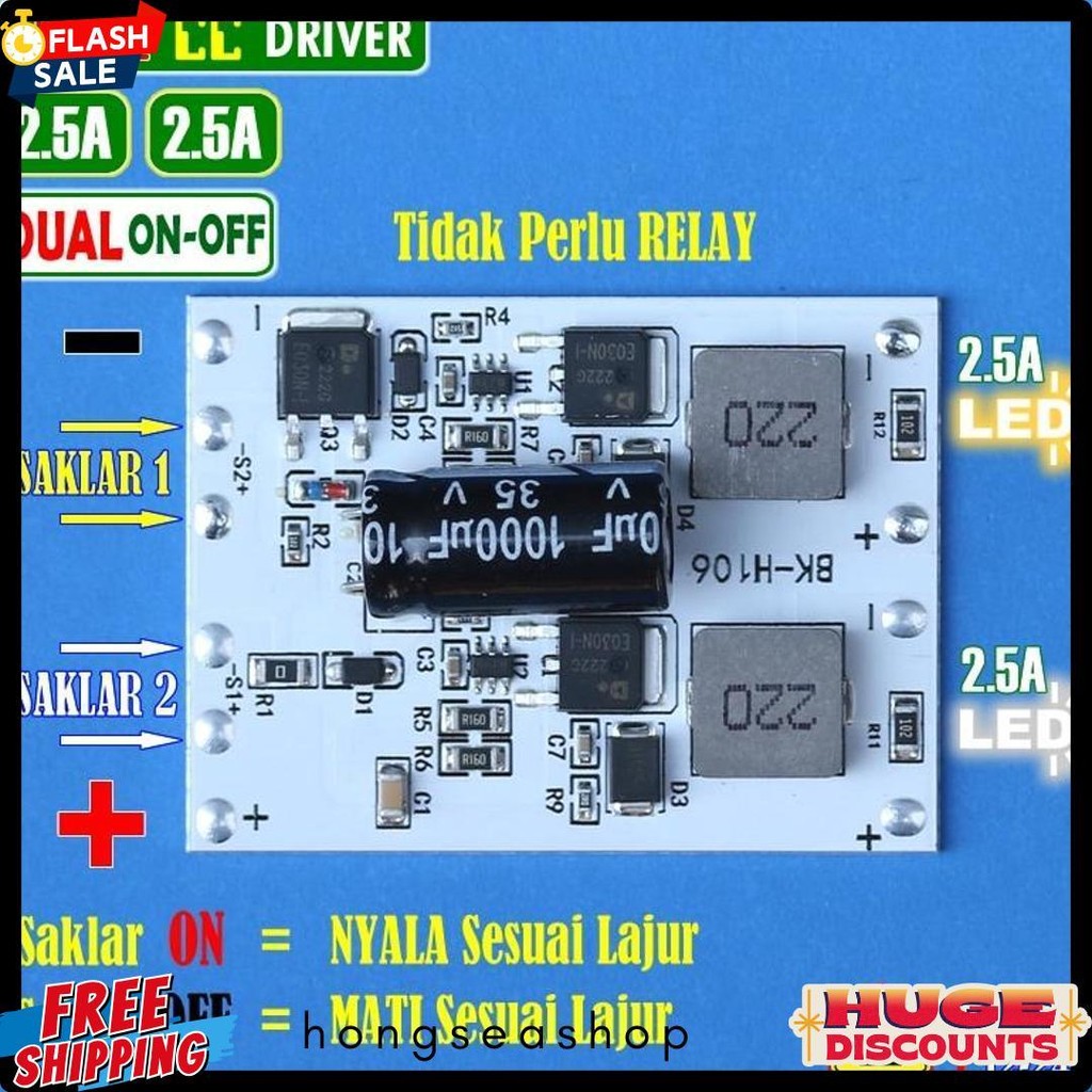 Jual Dual On 2.5A Led Driver Mcp 7070 2X 3570 Sst Xml Biled Laser 12V ...
