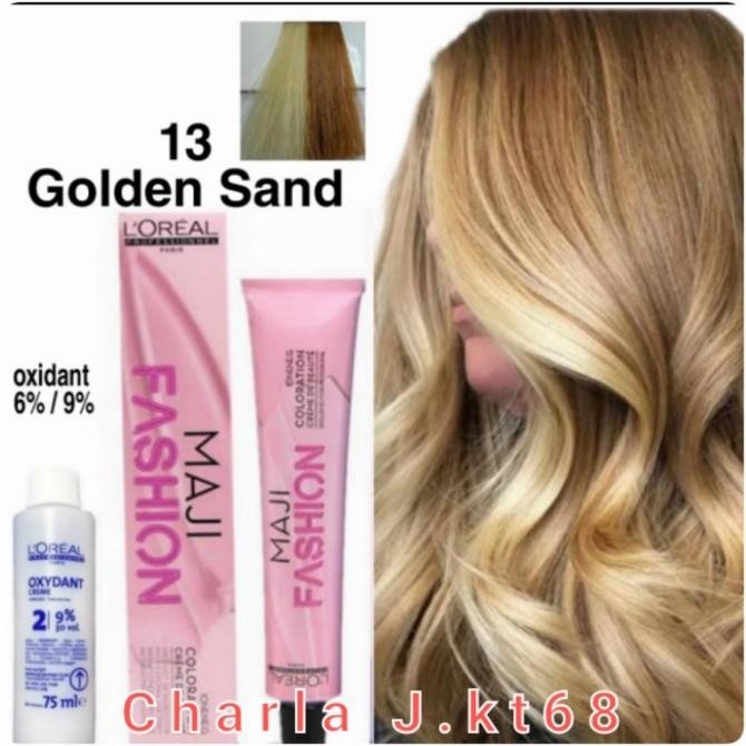 Jual Pewarna Rambut Loreal Majilift 13 Golden Sand, Kemasan Baru ...