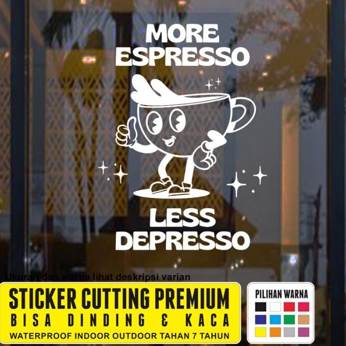 Jual SALE! STICKER CAFE KACA DAN DINDING MORE ESPRESSO CUTTING STIKER ...