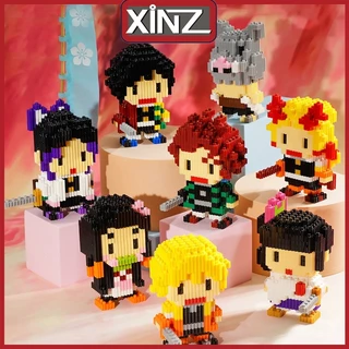 XiNZ Nano Mini Block Demon Slayer Balok Susun Kamado Tanjirou Nano Blok Bangunan Puzzle 3D Brick