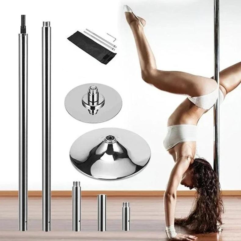 Kit Pôle Dance Fixe Permanent PRIOR FITNESS 45mm Spinning - Noir - Comme Neuf