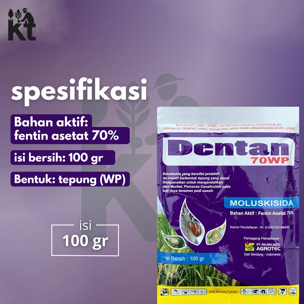 Jual Moluskisida - Obat keong - Dentan 70 WP - 100 gram - Fentin asetat ...