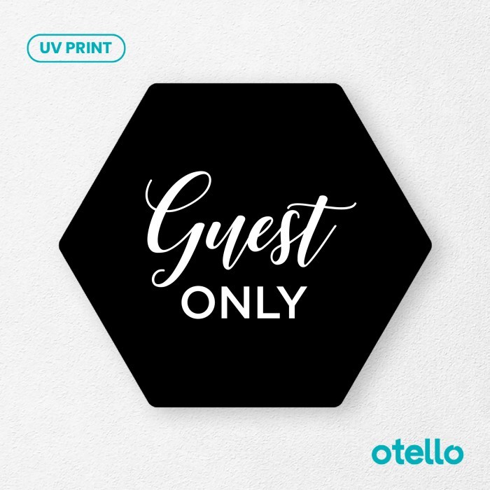 Jual Guest Only (Latin) Sign Board Acrylic Signage Akrilik Label ...