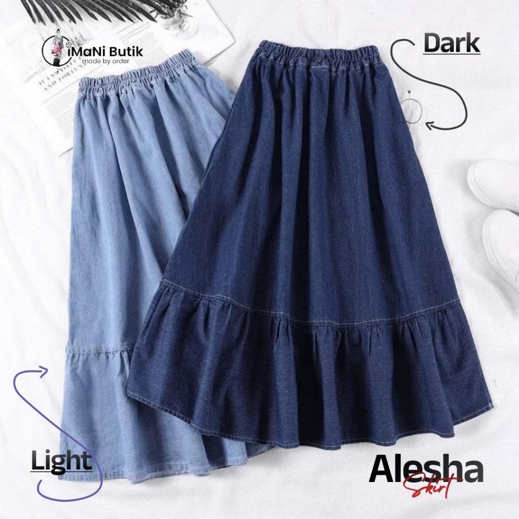 Jual Imani Butik | Rok Alesha Fashion Muslim Bawahan Model Polos Bahan ...