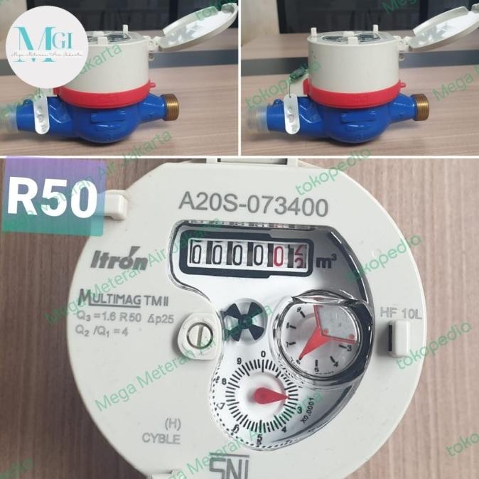 Jual Water Meter Itron 1/2 Inch Dn 15Mm/Meteran Itron Tipe R50 | Shopee ...