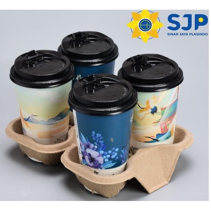 Jual Perdus Paper 4 Cup Holder 2 In 1 Bisa Di Belah 2 Tatakan Gelas ...