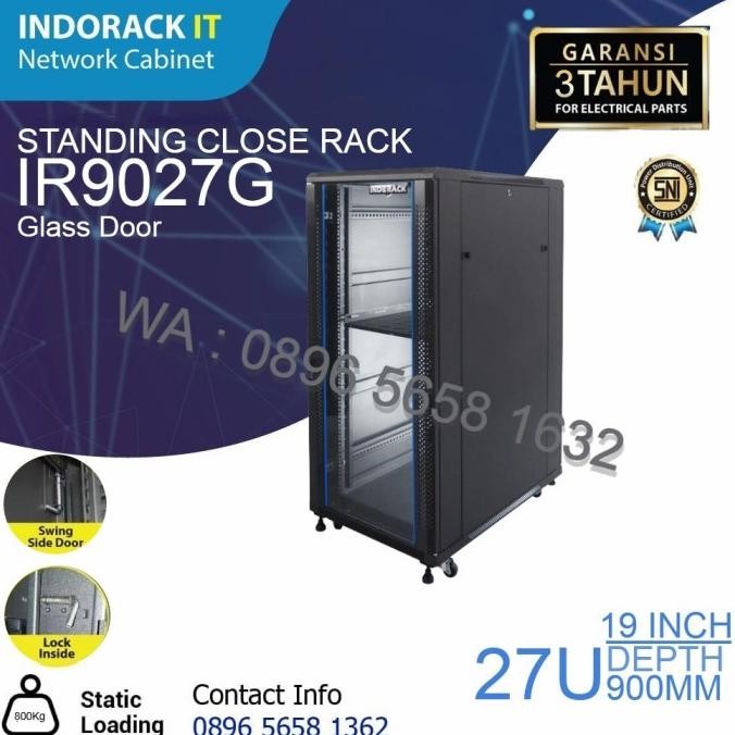 Jual Grosir Close Rack Indorack Glass Door Rack Server 27U Depth 900Mm ...