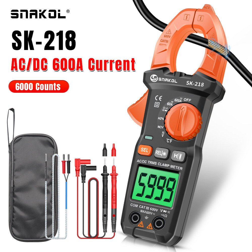 Jual HONYA SK218 Digital Clamp Meter 600A AC DC Current True RMS Auto ...