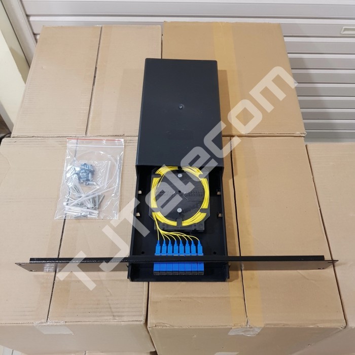 Jual otb universal 8 core SC UPC lengkap / otb rack 8 core / Hitam ...
