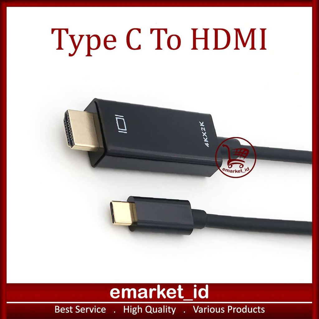Jual EM Kabel USB Type C To HDMI 4K AA80x / Adapter UHD Converter HP Ke ...
