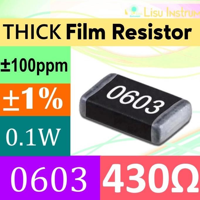 Jual Update (25) 430 0603 1608(mm) 1% THICK Film Resistor SMD 100mW ...