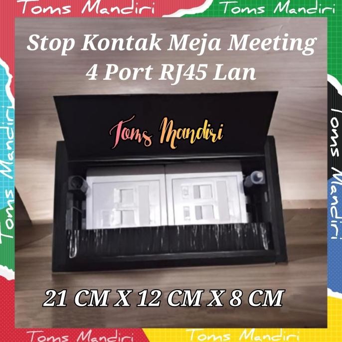 Jual Stop Kontak Meja Meeting 4 Port Rj45 Lan 22Cm X 12Cm X 8Cm New ...