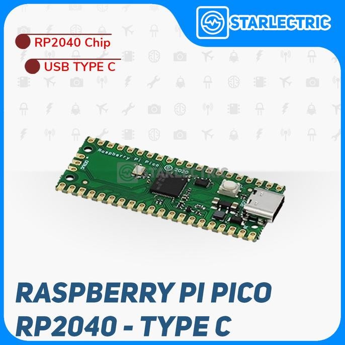 Jual Raspberry Pi Pico Type C Rp2040 Micropython Usb C Non Solder Rp ...