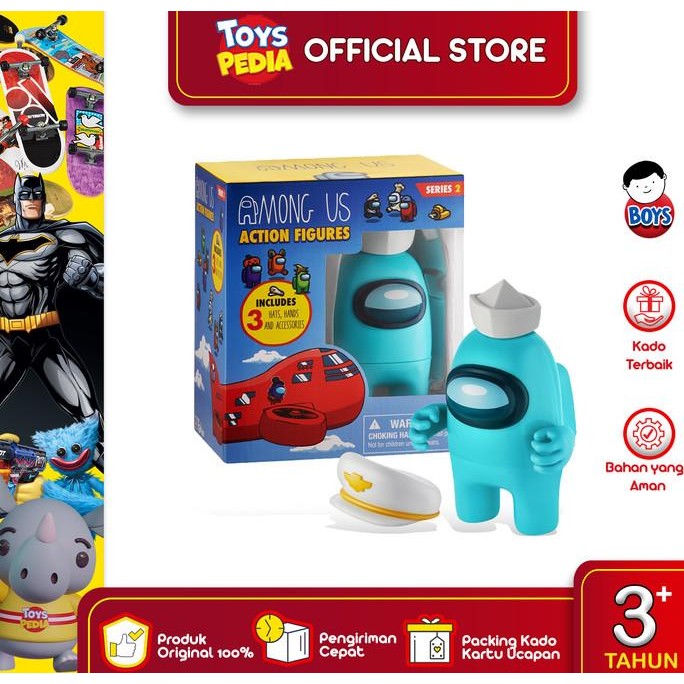 Bizak Among Us S2 Action Figure Pack Da 2 - Rosa + Azzurro Con 5 Accessori A Sorpresa (12 Cm)