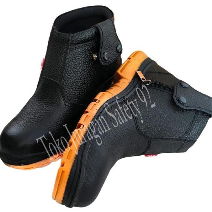 Jual Miliki Sepatu Safety Resleting Kulit Sapi Asli Anti Slip Ujung ...