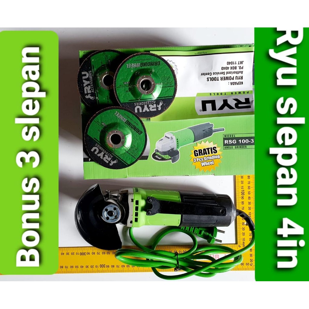 Jual Mesin Gerinda Tangan Ryu RSG 100-3 / Angle Grinder Ryu | Shopee ...