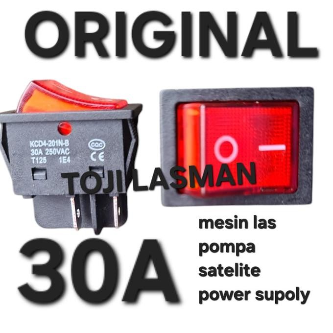 Jual Diskon ( ORIGINAL SAKLAR JUMBO 30A ) ROCKER SWIT SWITCH ON OFF ...