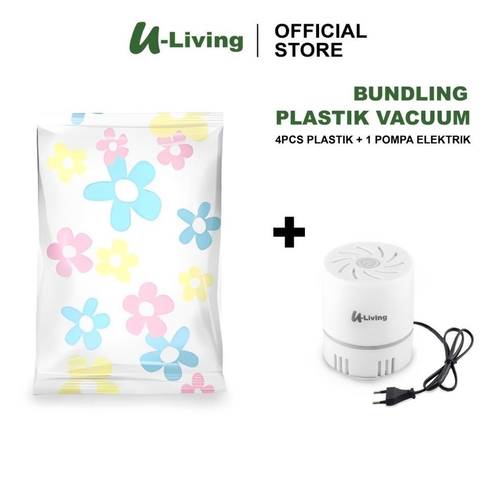 Jual Uliving Et 4Pc Plati Vacuum Motif Bunga Dan 1Pc Pompa Eletri Vaum ...