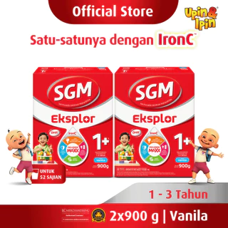 SGM Eksplor 1+ dengan IronC Susu Pertumbuhan Rasa Vanilla 900GR x 2