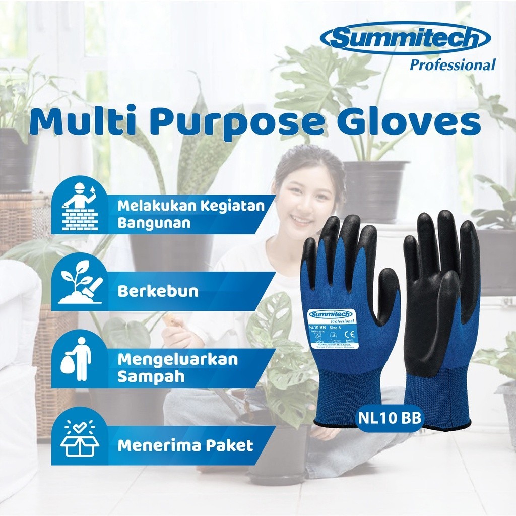Jual Summitech Sarung Tangan Serbaguna Bangunan/Anti Slip, Tahan Abrasi ...