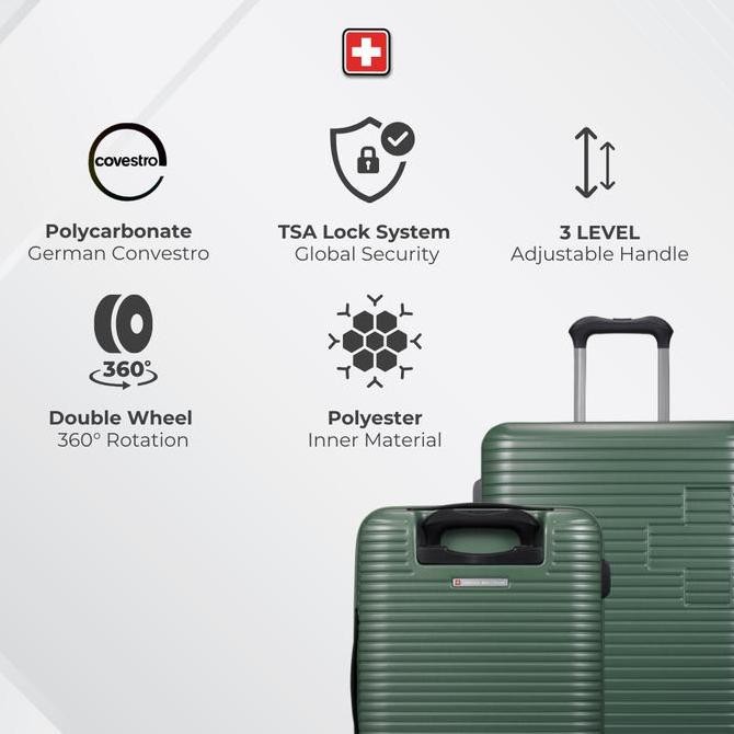 Jual Swiss Military Koper Motivan Green - Bundling / Satuan - Koper ...