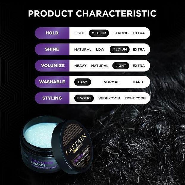 Jual Pomade Captain menscare Curly Cream mempertahankan rambut ikal ...