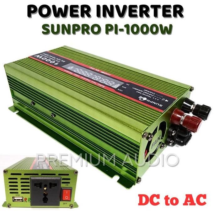 Jual ready Power Inverter 1000Watt DC 12V ke AC 220V SUNPRO PI-1000W ...