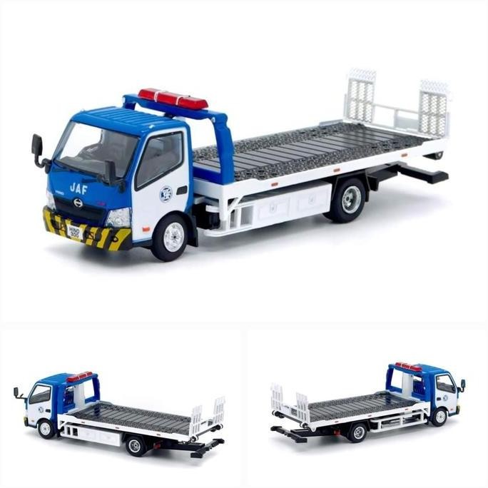 Jual Unique Model 1/64 Hino 300 Dutro Flatbed Tow Truck JAF HKS