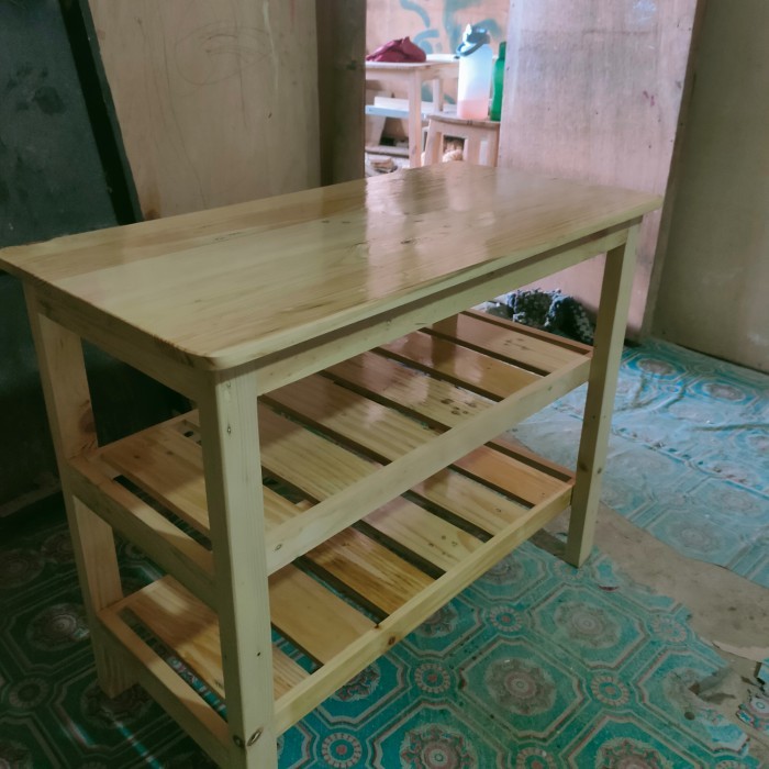 Jual Meja Rak 2 Natural | Shopee Indonesia