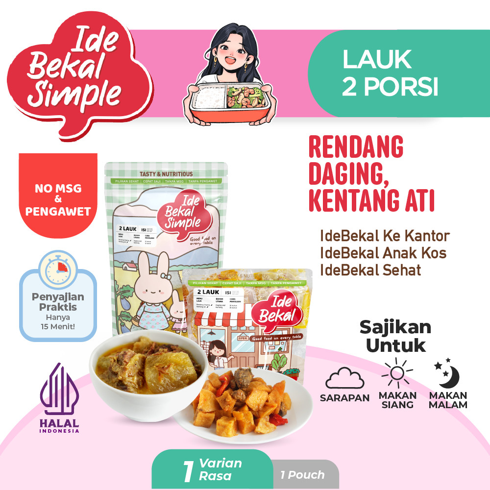 Jual Idebekal Simple Rendang Sapi & Kentang Ati / Menu Family 2 Lauk ...