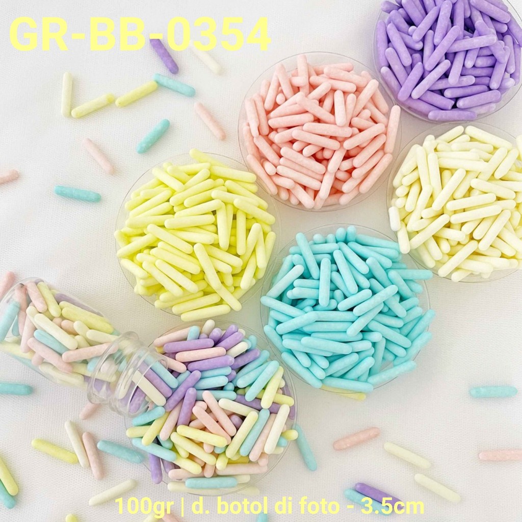 Jual GR-BB-0354 Sprinkle springkel sprinkles 100gr meses besar stick ...