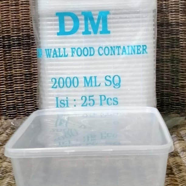 Jual READY THINWALL DM SQUARE 2000 ML/KOTAK MAKAN PERSEGI/BENING ISI ...