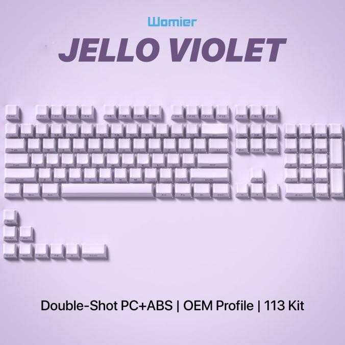 Jual Tersedia Womier Jello Violet Translucent Keycaps OEM Profile 113 ...