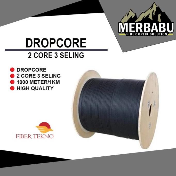 Jual KABEL DROPCORE FIBER OPTIK 2 CORE 3 SELING FIBER TEKNO / DW ...