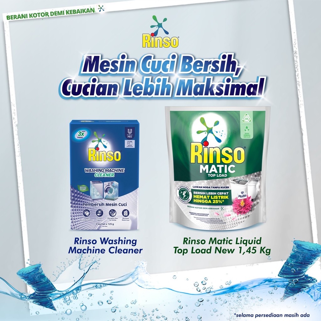 Jual [PAKET HEMAT] Rinso Washing Machine Cleaner + Rinso Matic Liquid ...